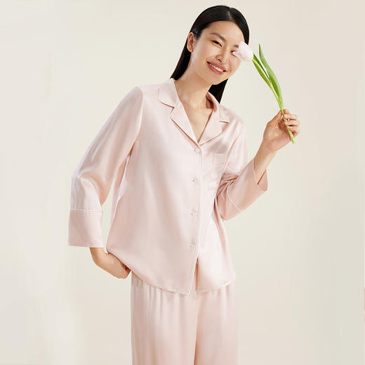 金三塔重磅22mm真丝睡衣女100%桑蚕丝厚实不易皱衣裤套可外穿  YSFDC207（限价款） 商品图2