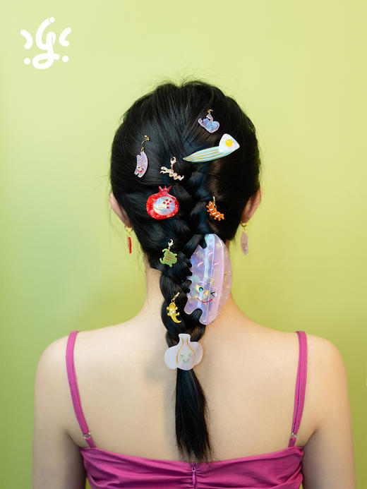 古古楽gugu端午发饰醋酸材质原创设计抓夹耳饰成人儿童 商品图5