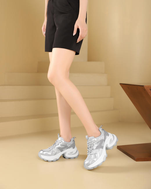 westory2024春季新款休闲厚底轻便舒适圆头百搭老爹鞋板S24CM74281 商品图6