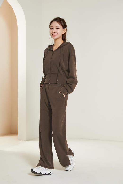 哈瓦塔新款（带帽）长袖开衫休闲运动服外套H320157 商品图12