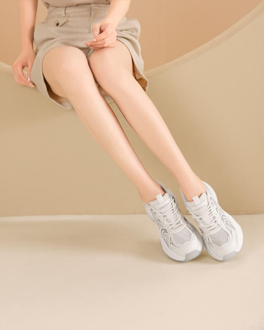 westory2024春季新款休闲厚底轻便舒适圆头百搭老爹鞋板S24CM74281 商品图4