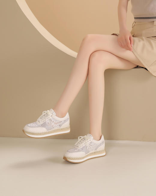 westory厚底运动小白鞋阿甘鞋休闲厚底轻便舒适圆头百搭老爹鞋板S24CM74211 商品图6