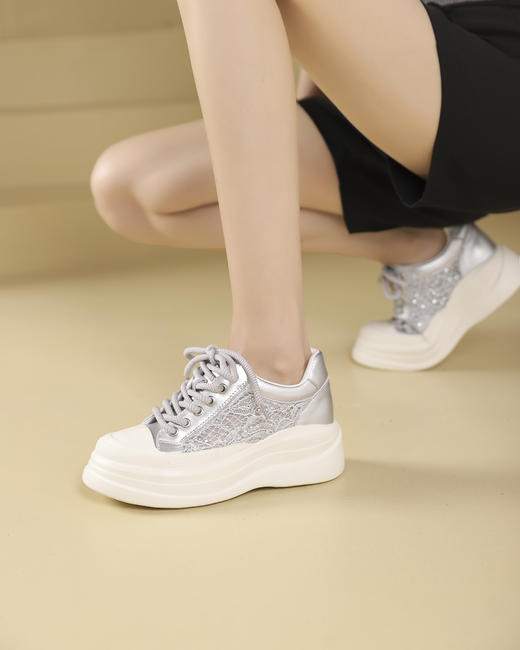 westory春夏新款休闲厚底轻便舒适圆头百搭老爹鞋板S24CM74231 商品图6