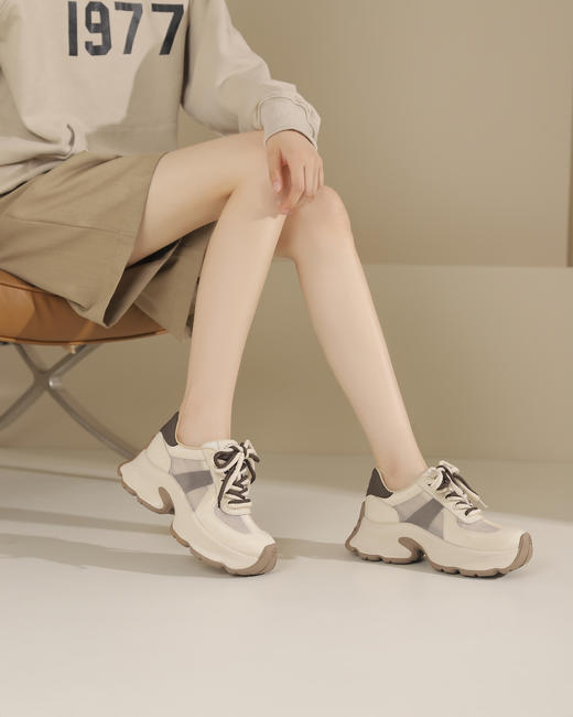 westor春夏休闲厚底轻便舒适圆头百搭老爹鞋板S24CM74201 商品图6