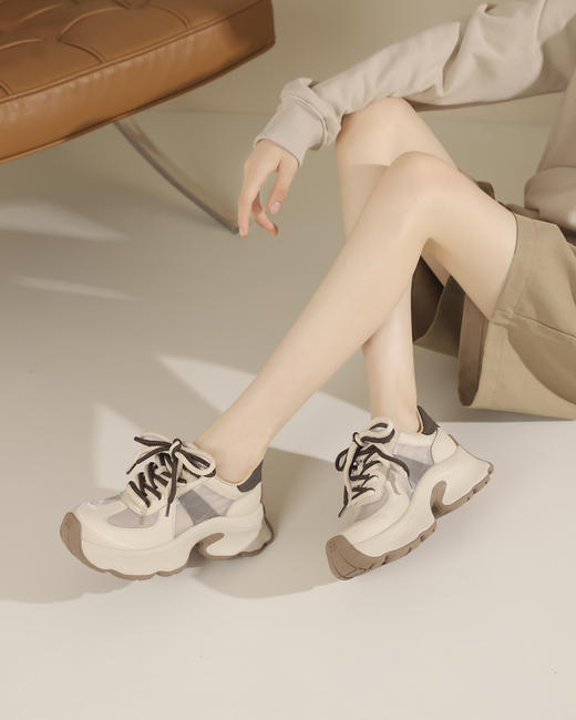 westor春夏休闲厚底轻便舒适圆头百搭老爹鞋板S24CM74201 商品图5