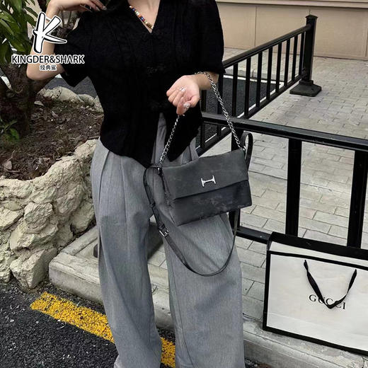 经典鲨2024年夏季新款百搭单间链条包斜挎包KGB37-D260821 商品图0