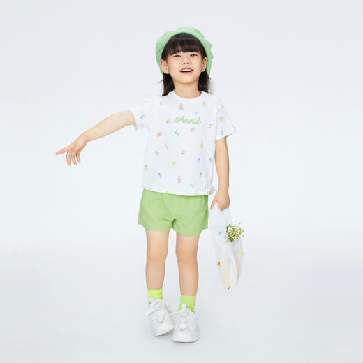 女童记忆棉凉感T田园风新款安奈儿童装实体店同款XG421729 商品图3