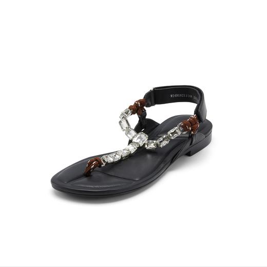 westory夏季新款法式优雅平底低跟凉鞋露脚趾外穿凉鞋W24BG62111 商品图1