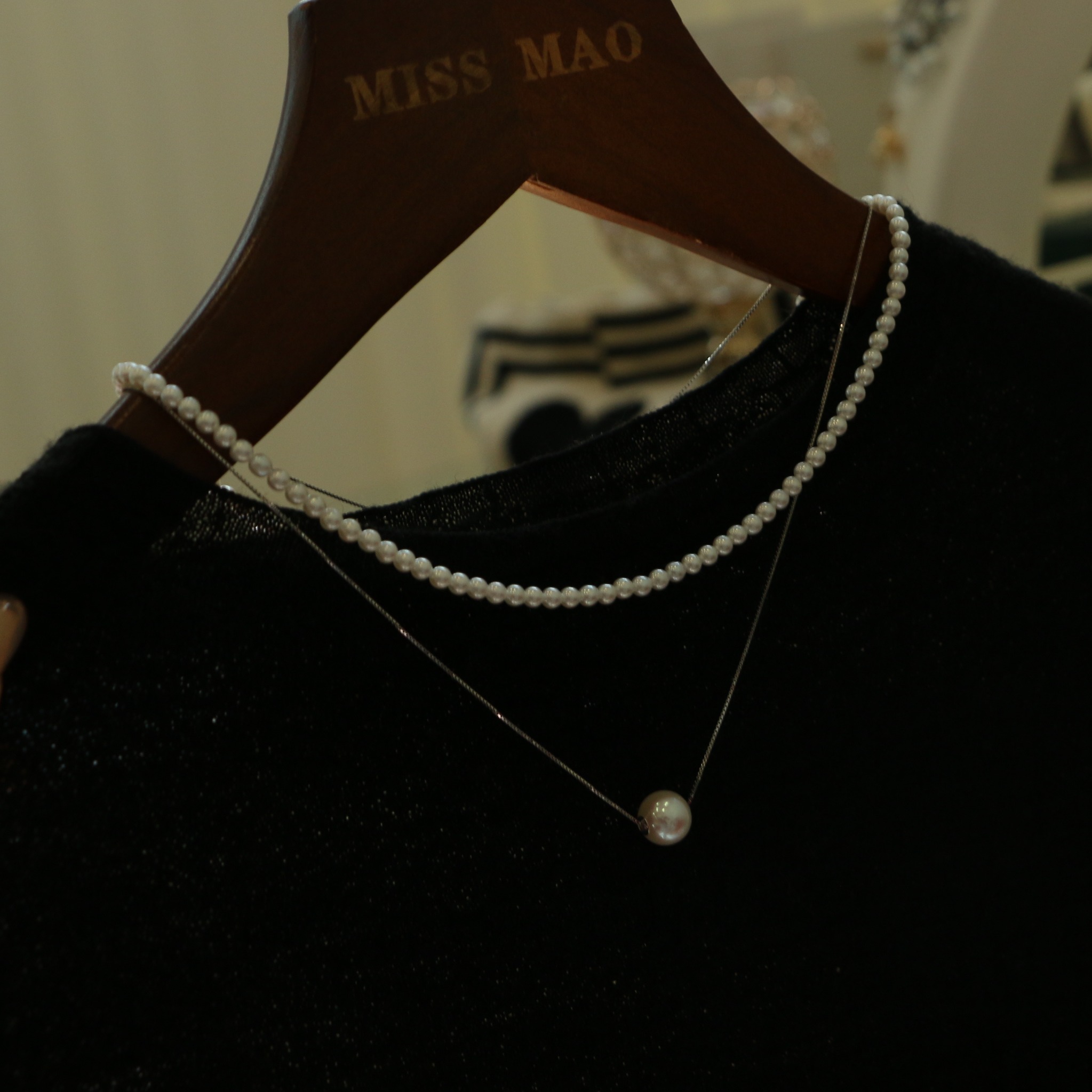 甄珠贝 520心动上新 转运珠9-10mm 搭配baby珠3-4mm，极强光，无暇，尖货品质，基本正圆，尾部纯银可调节链