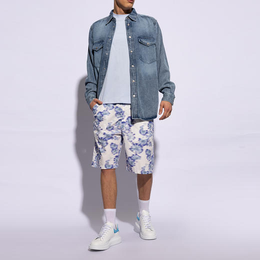 ALEXANDER MCQUEEN 亚历山大.麦昆 男士蓝色尾阔型休闲运动鞋 白色 727388 WIE98 8756 商品图3