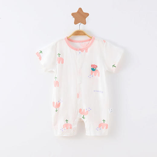 【A类好棉 透气舒适 拒绝闷热】婴儿连体衣夏季薄款宝宝短袖外出服纯棉幼童爬爬服哈衣新生儿睡衣 商品图10