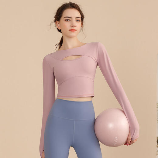 LUM39881露檬新款瑜伽服长袖（含胸垫） 商品图3