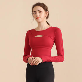 LUM39881露檬新款瑜伽服长袖（含胸垫）