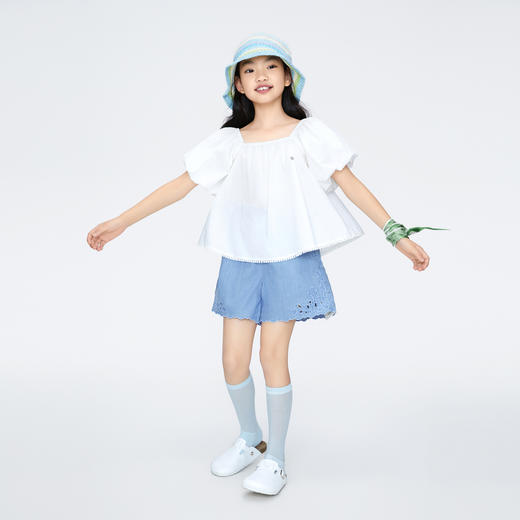 女童抗菌防晒冰牛仔短裤新款安奈儿童装实体店同款AG426655 商品图3