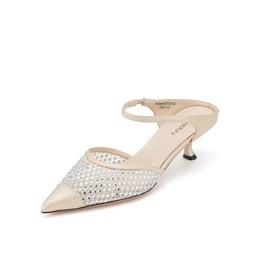 westory2024年夏季新款法式优雅细高跟包头搭扣后空鞋W24AH57731