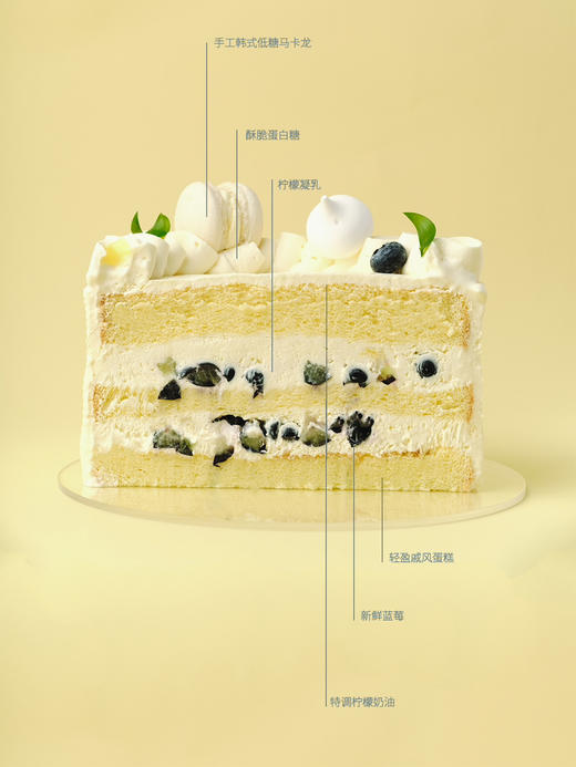 LITTLE WITCH 清爽宜人柠檬奶油蛋糕 夹心新鲜蓝莓 商品图5