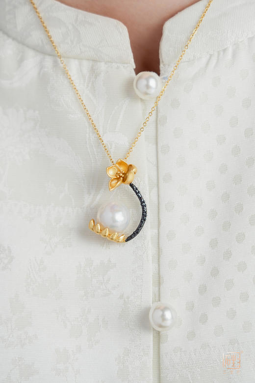 一枝莲-天然巴洛克珍珠项链 商品图2