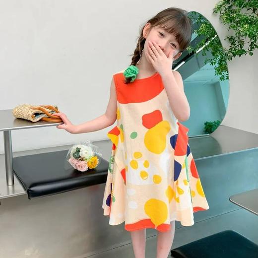 【多巴胺穿搭】夏2024新款女孩背心裙女童连衣裙儿童公主裙子夏季童装 商品图4