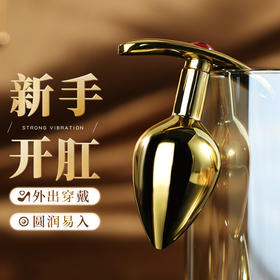 谜姬 船锚镀金金属后庭肛塞 调教调情SM男女通用新手小号外出穿戴女用调教夫妻房事前戏性辅助工具女性成人情趣用品扩肛