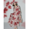 COCOBELLA重磅5M料率大摆连衣裙提花暗纹花卉度假长裙FR3038 商品缩略图3