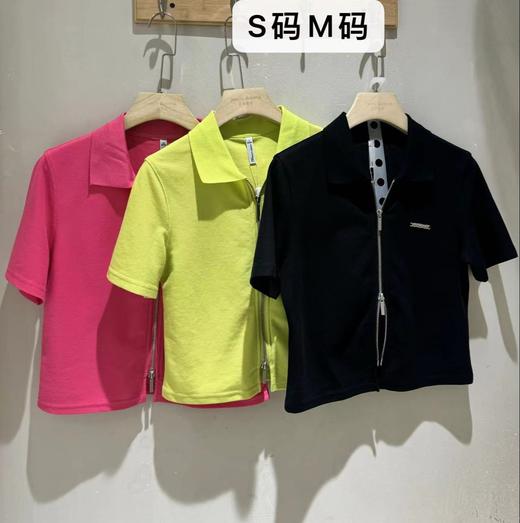 1-4&GD拉链绣花小短短袖开衫40315（黄黑红） 夏季 404132032105 商品图0