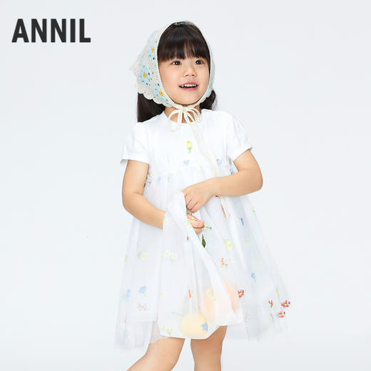 女童小清新绣花裙裙子新款安奈儿童装实体店同款XG423728 商品图0
