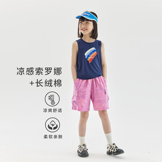 cicochild24夏季新款儿童凉感针织运动短裤中大童印染休闲五分裤 商品图1