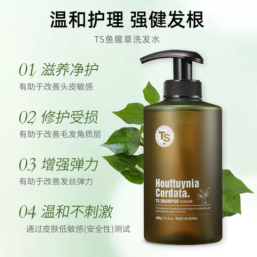 送干发帽 | 韩国原装进口TS帝叶斯 防脱/控油蓬松/染烫修复鱼腥草洗发水、鱼腥草护发素500ml 商品图6