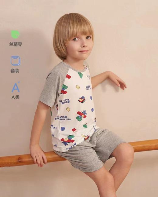 天空之城-爱慕儿童蛋糕小熊短袖上衣七分裤套装 商品图0