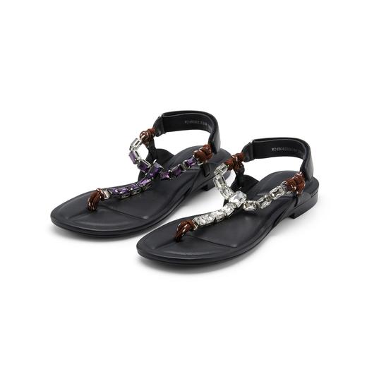 westory夏季新款法式优雅平底低跟凉鞋露脚趾外穿凉鞋W24BG62111 商品图0