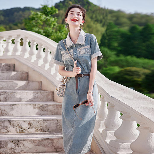 休闲复古国风牛仔连衣裙，韩版宽松裙子潮HR-SUYUE1519 商品图1