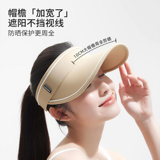 小野和子2024新款大帽檐防晒帽女防紫外线空顶夏骑车遮太阳帽子 商品图3