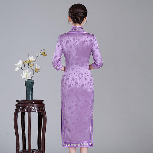 LHS-A33新款绣花复古民国风立领旗袍新中式国风改良日常气质连衣裙高级感 商品图3