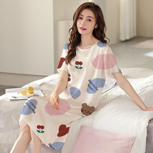 冰丝睡衣薄款凉爽丝绸睡裙外穿家居服加大码DSJ-2201 商品图3