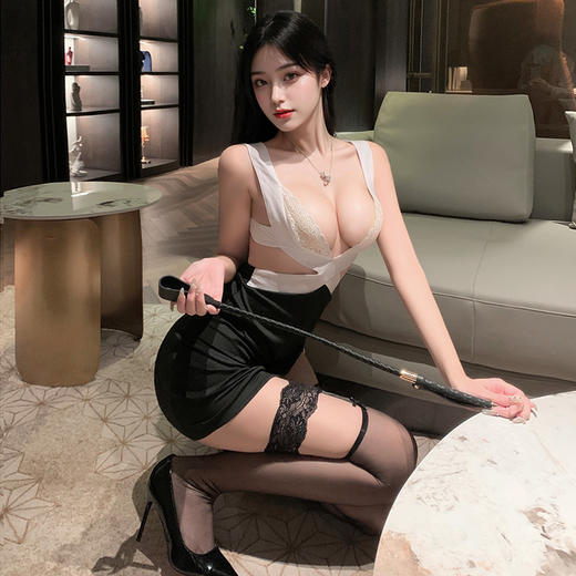 霏慕风情万种深V露胸秘书装6233 包臀短裙女主播网红性感情趣内衣夫妻刺激制服性感睡衣浴睡袍 商品图2