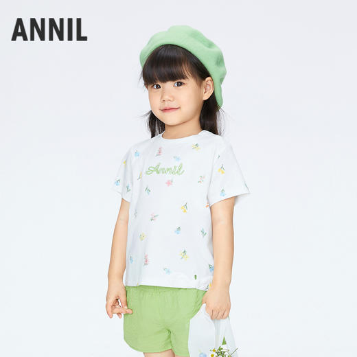 女童记忆棉凉感T田园风新款安奈儿童装实体店同款XG421729 商品图2