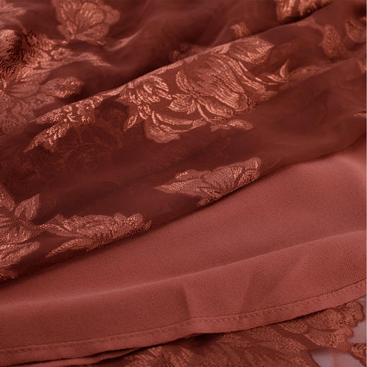 PF887斯尔丽2024新款提花面料朦胧美设计感抛袖仙气十足大裙摆连衣裙 商品图5