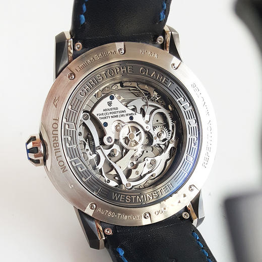 稀缺珍藏【99新未使用】柯籁天音SOPRANO 女高音系列18K白金、5级钛金属陀飞轮、三问手动机械机芯45MM男表MTR.TRD98.003.025.TI   120124LV01 商品图5