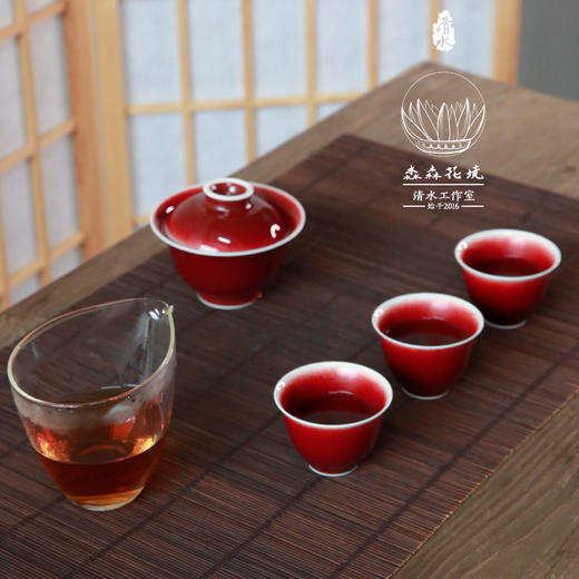 淼森花境 | 郎窑红柴烧品杯   郎窑红柴烧盖碗 商品图4