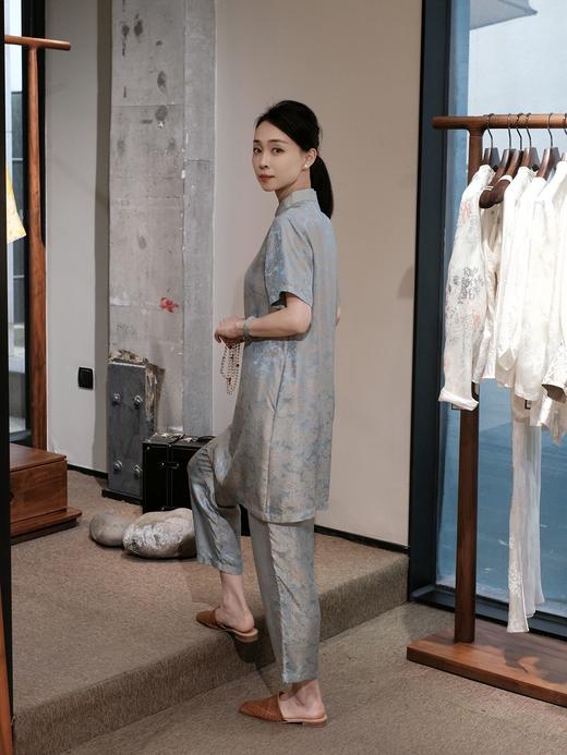 盛唐婧 |提花真丝缎萝卜裤 商品图6