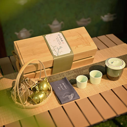 羽诗制造出品 竹上清风粽子咸鸭蛋旅行茶具礼盒套装 商品图0
