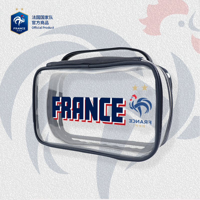 法国国家队官方商品 | 队徽透明拉链化妆包洗漱包足球迷周边