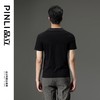 PINLI品立2024夏季新款修身V领短袖T恤拼接潮牌男士休闲体恤上衣B242111097 商品缩略图2