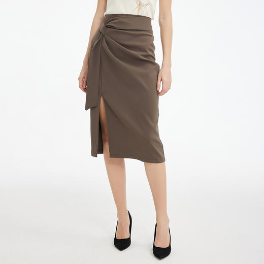 PF508斯尔丽2024新款高腰节半身裙韩版气质优雅中长挡小肚子显瘦直身裙 商品图2