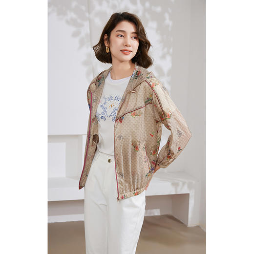 乔万尼夏新款短外套减龄连帽设计经典老花EM2B923 商品图3