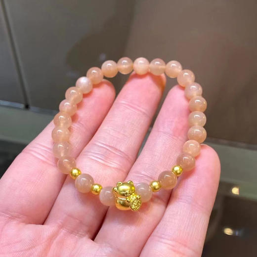 足金999招财猫+太阳石手串（送高档礼盒） 商品图0
