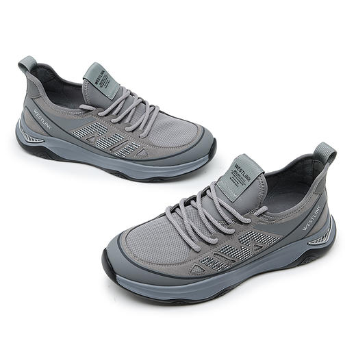 西遇时尚舒适休闲鞋男新款飞织透气运动鞋网面慢跑男鞋21745552 商品图3