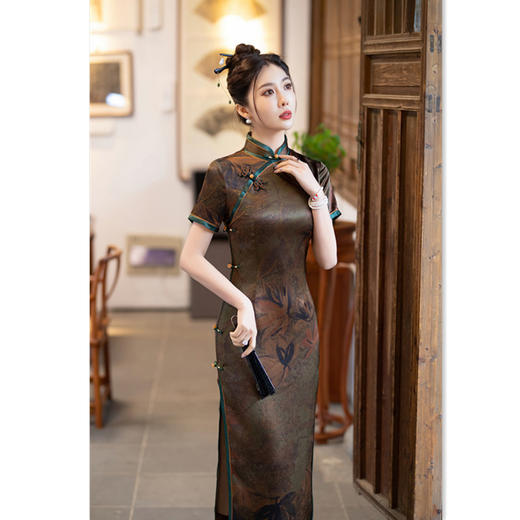 SYK58老上海复古中国风中老年女士大码旗袍2024夏新款改良中式妈妈旗袍 商品图1