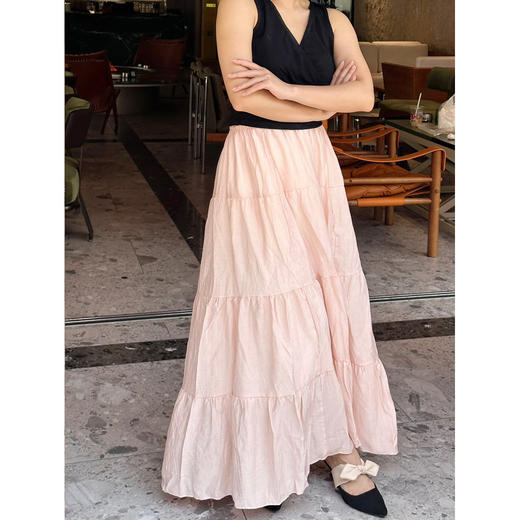 夏季新款【温柔ji简 甜美佰搭】喵小仟半身裙 三款集合 字显瘦法式温柔白月光蛋糕长裙 仙气内搭外穿 网纱设计感温柔甜美 半身裙 商品图12