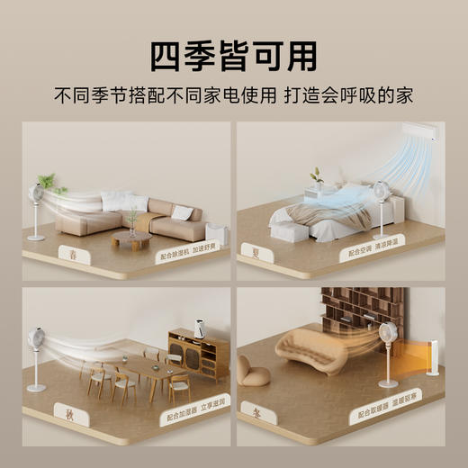 贝昂智能摇头语音空气循环扇，超静音家用负离子净化AI电风扇落地扇SF3系列 商品图3